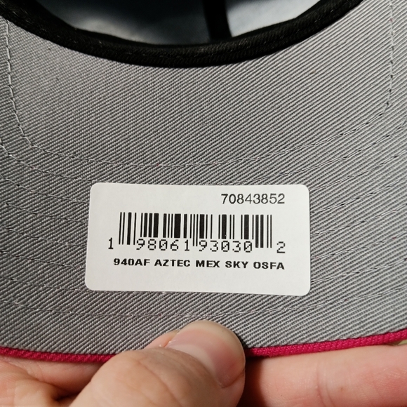 New Era Mexico Aztec Skull Warrior Chief Headdress 9Forty Sky Blue SnapBack Hat - Picture 2 of 7